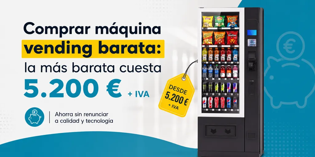 Comprar máquina vending barata: la más barata cuesta 5.200 € + IVA