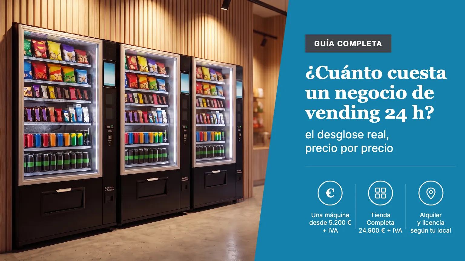 ¿Cuánto cuesta montar un negocio de vending 24 horas?